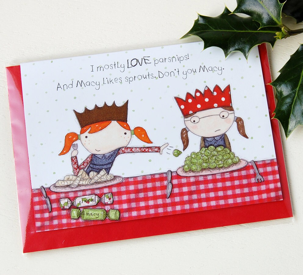 Macy Loves Sprouts Funny Christmas Card - Etsy