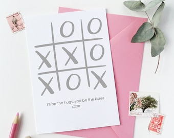 XOXO Noughts And Crosses Valentines Card