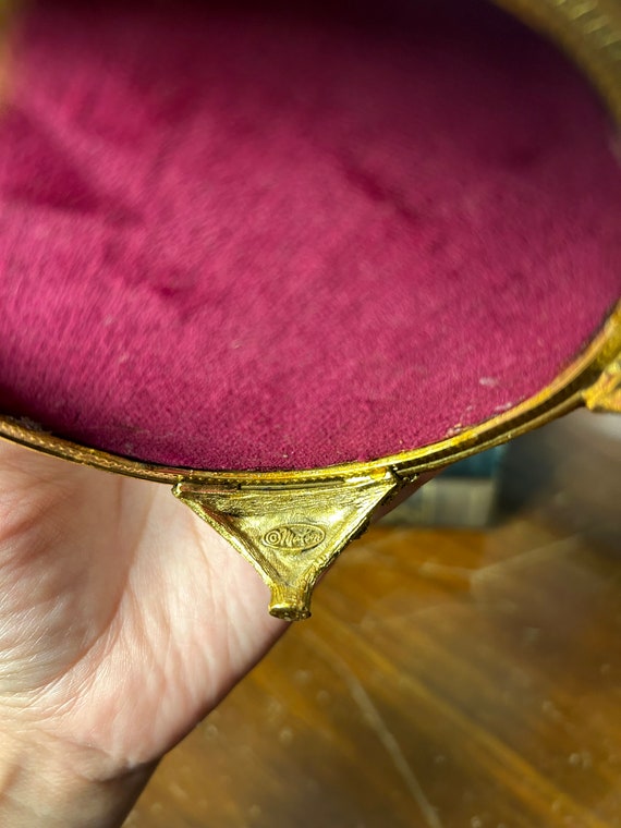 vintage Matson 24k gold plated beveled glass jewe… - image 3