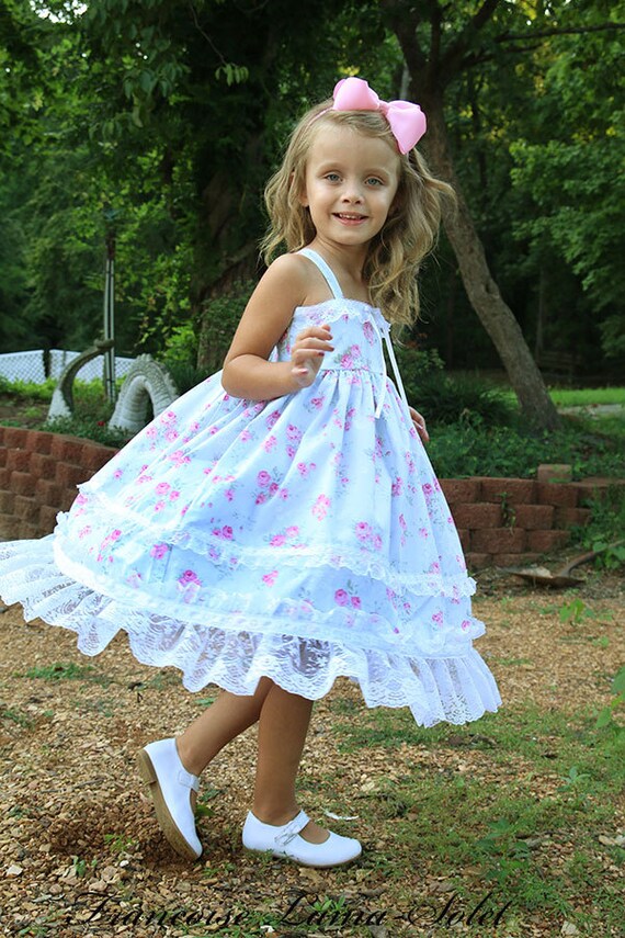 Country Wedding Flower Girl Shabby Romantic Twirl Dress Tea Etsy