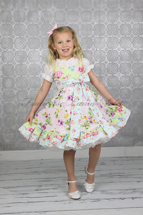 Easter dress Birthday dress wedding Flower Girl pink green Etsy