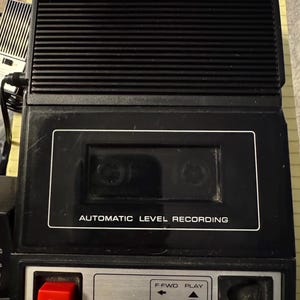 Vintage Sears Cassette Recorder Model No 564 WITH Power plug and WITH Vintage Sears Two Pin Audio Cassette Recorder Microphone