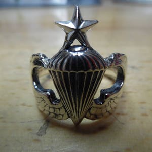 U.S. Army Airborne Senior Jump Wing Badge Ring