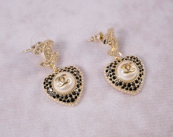 Vintage Chanel Heart Shape Earrings