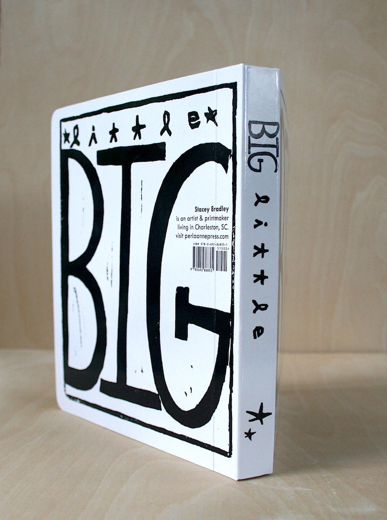 K&ouml;nnte beinhalten: Ein wei&szlig;es Buch mit dem Wort "BIG" in Schwarz auf dem Cover. Das Buch tr&auml;gt den Titel "BIG" und auf der R&uuml;ckseite sind der Name des Autors und seine Website aufgedruckt.