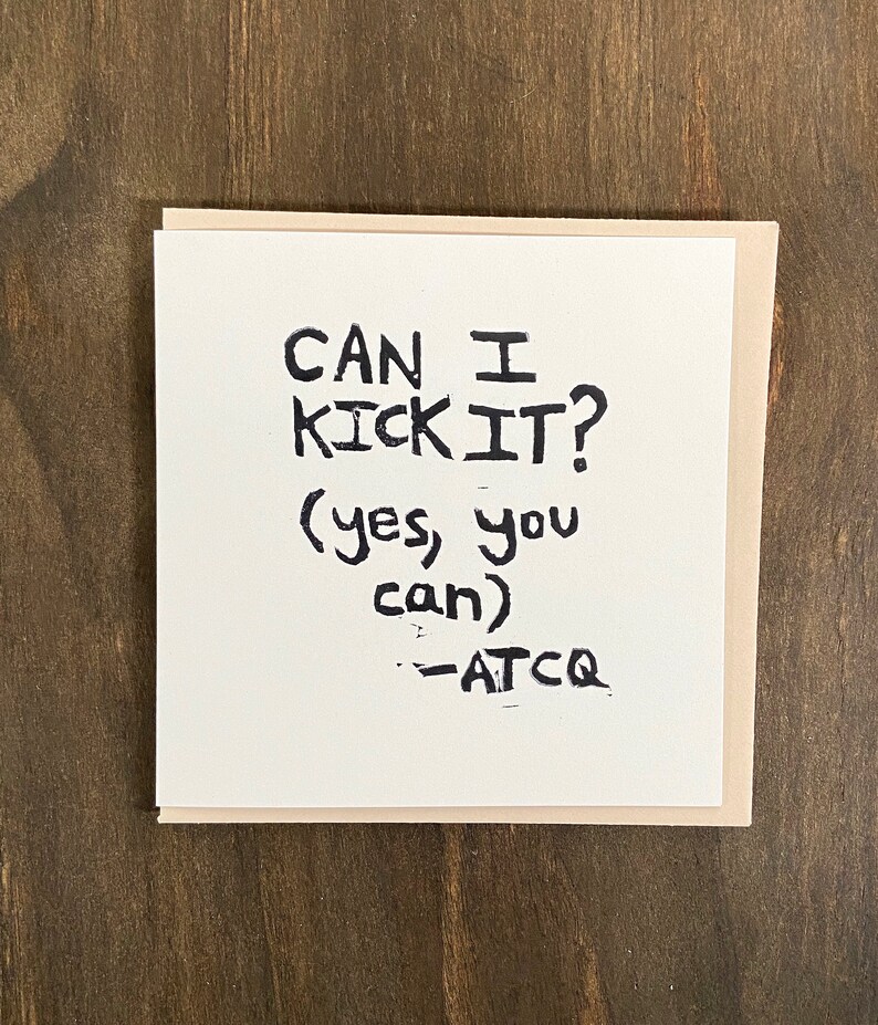 Can I kick it yes you can notecard hand printed Etsy