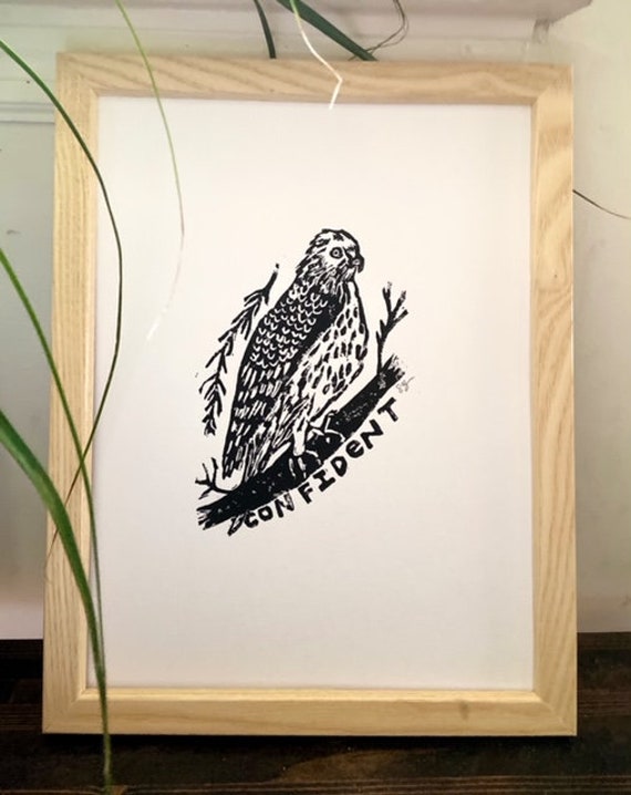Halcón animal espiritual impresión en bloque de linóleo - Etsy México Halcón animal espiritual impresión en bloque de linóleo - Etsy México
