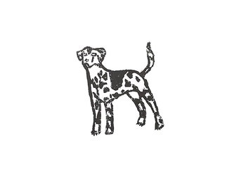 catahoula leopard - dog breed - linoleum block print - 9"x12" wall art