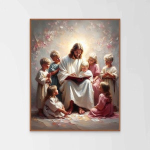 Jesus and Kids, Modern Christian Art, Christian Nursery Art, Jesus Prints, LDS Painting, Bible Prints, Jesus and Children Art, Christ Prints