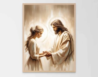 Art of Love, Christian Watercolor Art, Jesus and Girl, Picture of Jesus, LDS Art, Bible Art, Jesus with Woman, Jesus Picture, Religious Art