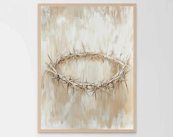 A Crown of Thorns, Christian Watercolor, Jesus Shepherd Art, Christian Prints, He is Risen, Catholic Wall Art, Christian Art, Jesus Art