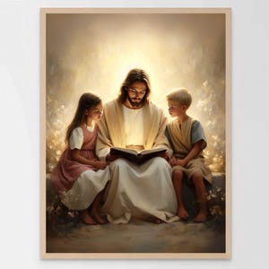 Light of Faith, Christian Watercolor, Jesus with Children, Christian Prints, Jesus with Children, LDS Art, Christian Picture, Jesus Painting