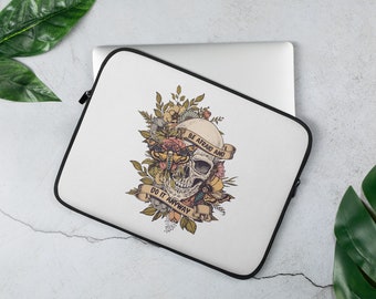 Skull Laptop Sleeve: Floral Goth Laptop Protector (13 & 15 inch)