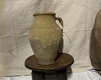 Vase en olive turc 35 cm / poterie ancienne / urne / Avanos (livraison gratuite)