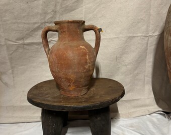 Turkish Olive Vase 10 inches / Antique Pottery / Urn / Avanos (Free shipping)