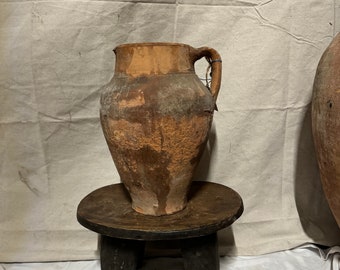 Turkish Olive Vase 14 inches / Antique Pottery / Urn / Avanos (Free shipping)
