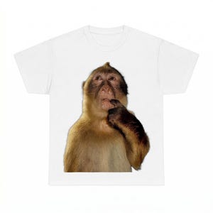 Thinking Monkey Meme Hoodie PNG, Digital Download Shirt Design, Sublimation DTF File