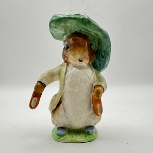 Vintage Beswick Beatrix Potter Handpainted Benjamin Bunny Figurine Rare BP3a Brown Stamp  1973-74 Ears out Shoes Out Vetsion Made in England