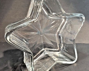 Libby Heavy Clear Glass 5 point Star Candy Trinket All Occasion Dish 5.25"x 2"