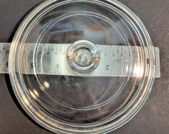 Clear Round 6" VTG PYREX P81C LID Only No Ribbing Small Flare Handle Corningware