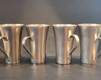 Benedict INDESTRUCTO 1920s Silver Plate/EPNS 4.5" Half Pint Tankard Mugs #1384