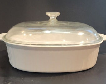 F-14-B French White 14.5 x 9.5" VTG 80's Corningware 4 Liter Large Roaster Lid