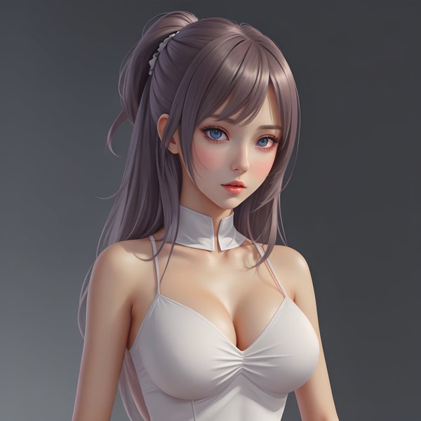 Warning: Mature Content - Sexy Anime Girl in a Sensual Pose, Nude, Erotic - High Resolution, Detailed, Studio Lighting