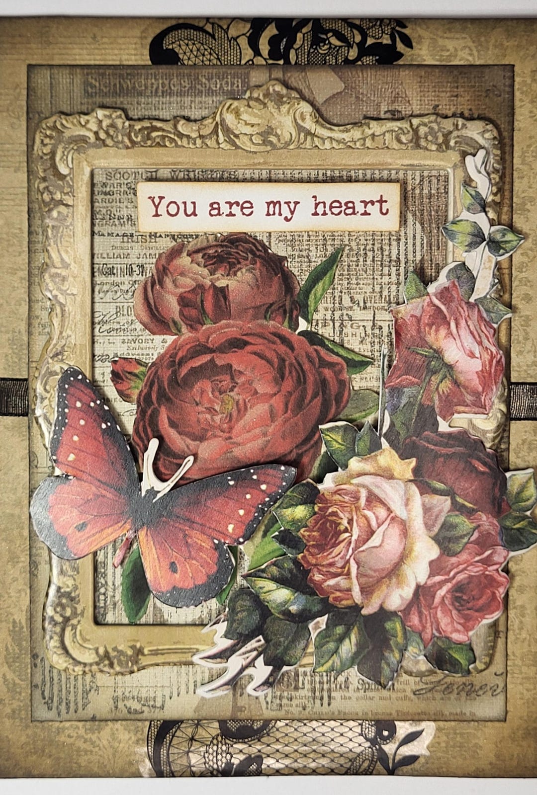 HANDMADE ORIGINAL Antique Valentine's Day Cards, Victorian, Roses ...