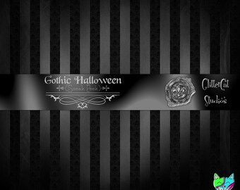 Gothic Halloween 12&quot; by 12&quot; scrapbooking paper digital victorian gothic dark printable