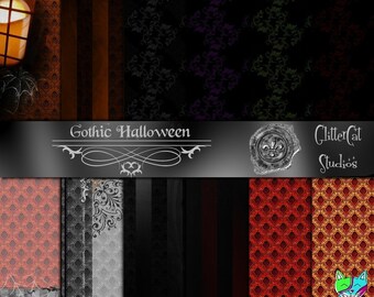 Gothic Halloween 8.5" by 11" scrapbooking paper digital victorian gothic dark printable journal planner printable papers