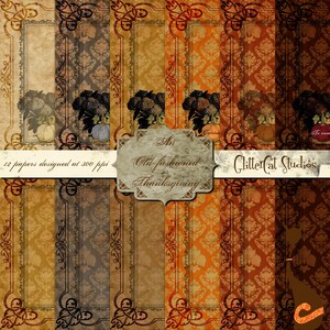An Old-fashioned Thanksgiving 8.5 x 11 papers, digital papers, original downloads, printable celebration papers, fall colors, scrapbooking