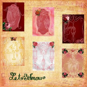 Winter Roses, Christmas ATC Cards, Christmas Journal Cards, Junk Journal, Christmas Printable, Victorian Christmas graphics, Original Prints