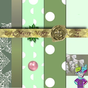 Papiers à téléchargement numérique pour scrapbooking Easy Merry Minty 30,5 x 30,5 cm, papiers de scrapbooking à téléchargement numérique couleur douce damassé design simple et épuré fournitures de journal originales