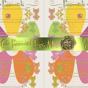 A5 Digital Downloadable Printable Password Planner Logs bright vivid pink green yellow orange summer-themed password keepers for web-sites
