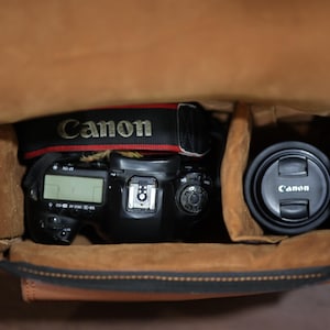 Canon Camera Bag, DSLR Camera Bag, camera bag, Removable Inserts, Waterproof Shockproof Case For Canon, Nikon, Leather Camera Satchel Sony