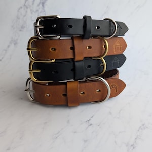 Dog Collar | Handmade Leather Dog Collar  | Made To Measure Dog Collar | Black Dog Collar | Tan Dog Collar | | Dog Gift | Pet Accessory