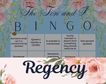 Regency Romance Themed Downloadable/Printable Bingo Cards | 8 Unique Prefilled Cards | HD PDF