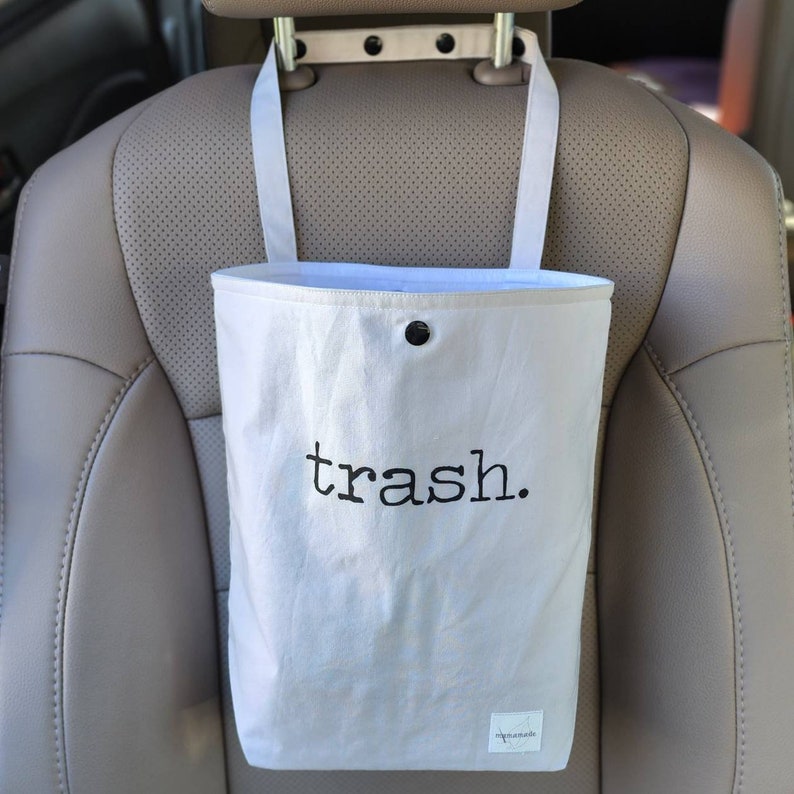 Auto Trash Bag Trash Screenprint Car Trash Bag green by mamamade Car Accessories Car Garbage Bag Car Organizer and Storage image 2