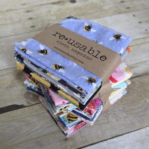 Reusable Napkins - Single-Ply Cotton Flannel - Random Prints | Cloth Napkins | Cloth Wipes | Cloth Towels | Reusable Napkins from mamamade image 6