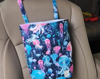 Auto Trash Bag - Jellyfish | Car Trash Bag, Waterproof & Machine Washable | Car Accessories | Car Garbage Bag | Car Organizer