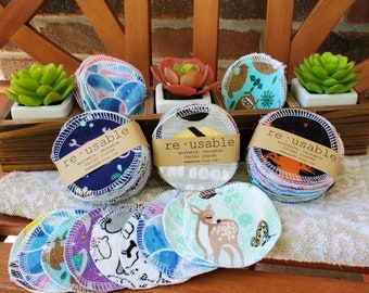 Reusable Cotton Facial Rounds - 2 ply Flannel - Set of 20 | Cloth Napkins | Cloth Wipes | Cloth Towels | from mamamade