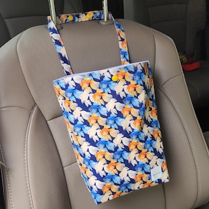 Auto Trash Bag - Goldfish | Car Trash Bag, Waterproof & Machine Washable | Car Accessories | Car Garbage Bag | Car Organizer