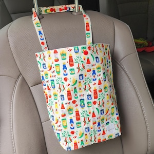 Auto Trash Bag - Hot Sauce | Car Trash Bag, Waterproof & Machine Washable | Car Accessories | Car Garbage Bag | Car Organizer