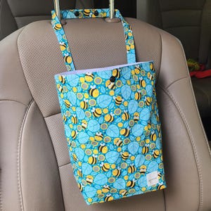 Auto Trash Bag - Bees | Car Trash Bag, Waterproof & Machine Washable | Car Accessories | Car Garbage Bag | Car Organizer