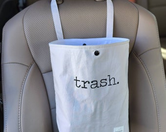 Auto Trash Bag - Trash Screenprint | Car Trash Bag - green by mamamade | Car Accessories | Car Garbage Bag | Car Organizer and Storage