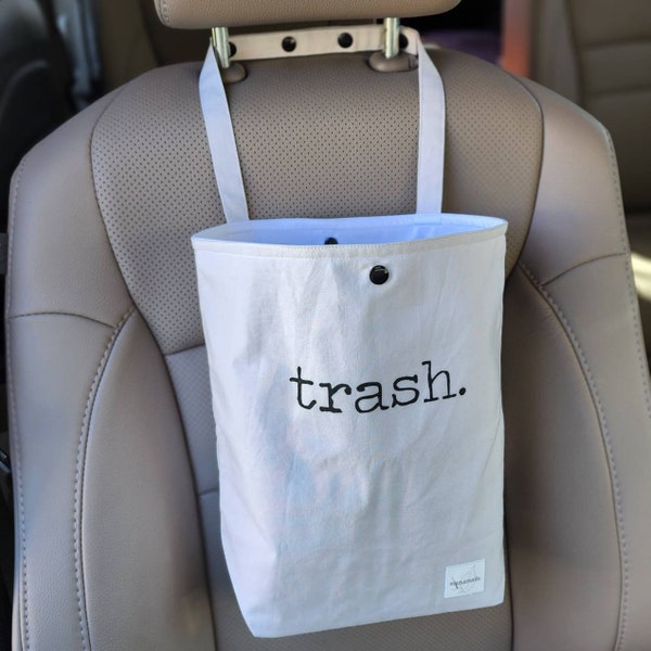 Auto Trash Bag - Trash Screenprint | Car Trash Bag - green by mamamade | Car Accessories | Car Garbage Bag | Car Organizer and Storage