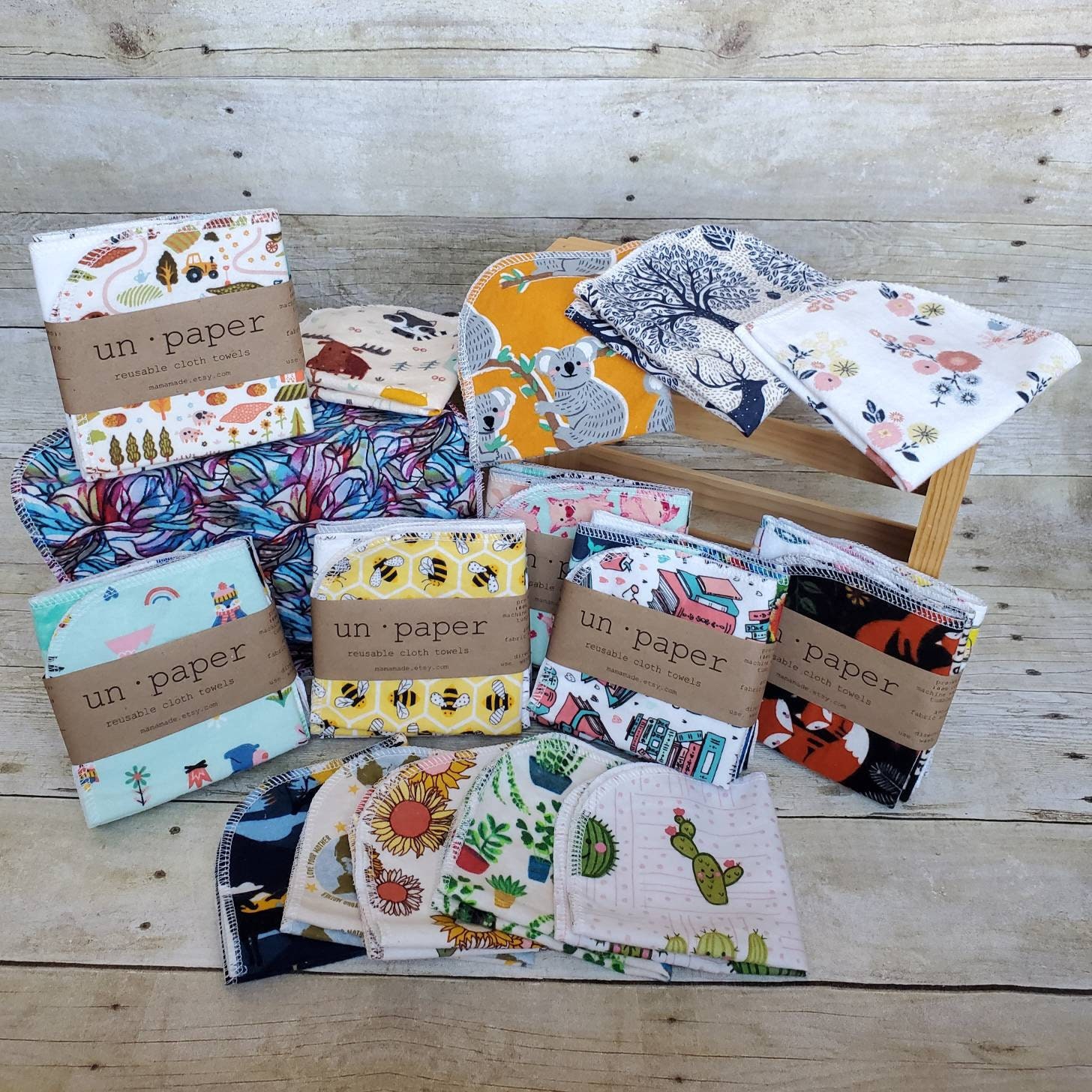 Un Paper - Reusable Napkins - Single-Ply - Random Prints | Cloth Napkins | Cloth Wipes | Cloth Towels | Reusable Napkins from mamamade