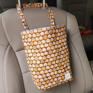 Auto Trash Bag - Cinnamon Rolls | Car Trash Bag, Waterproof & Machine Washable | Car Accessories | Car Garbage Bag | Car Organizer