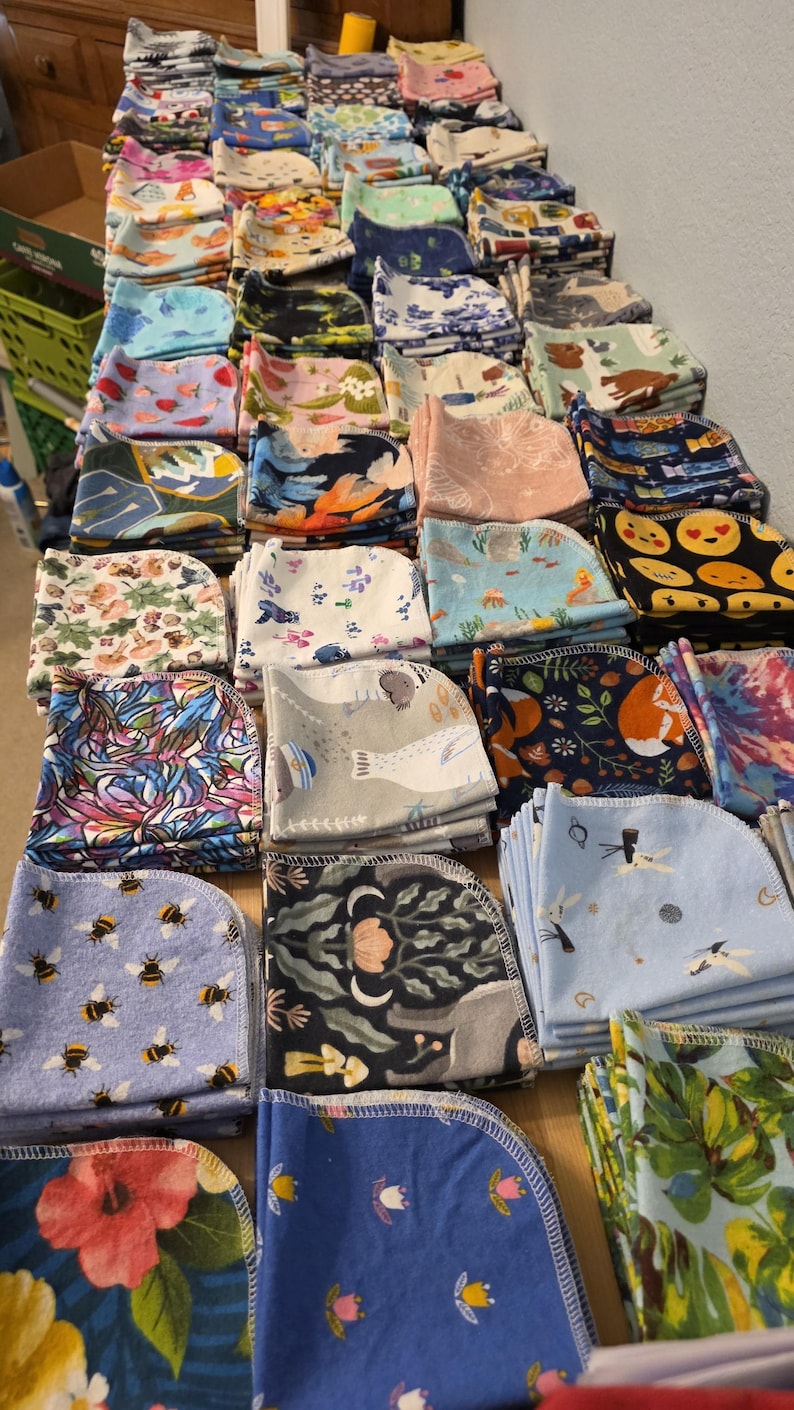 Reusable Napkins - Single-Ply Cotton Flannel - Random Prints | Cloth Napkins | Cloth Wipes | Cloth Towels | Reusable Napkins from mamamade image 7