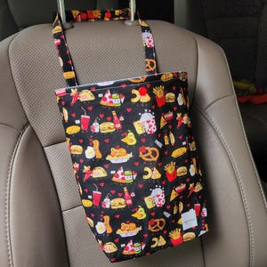 Auto Trash Bag - Perfect Food Pairs | Car Trash Bag, Waterproof & Machine Washable | Car Accessories | Car Garbage Bag | Car Organizer